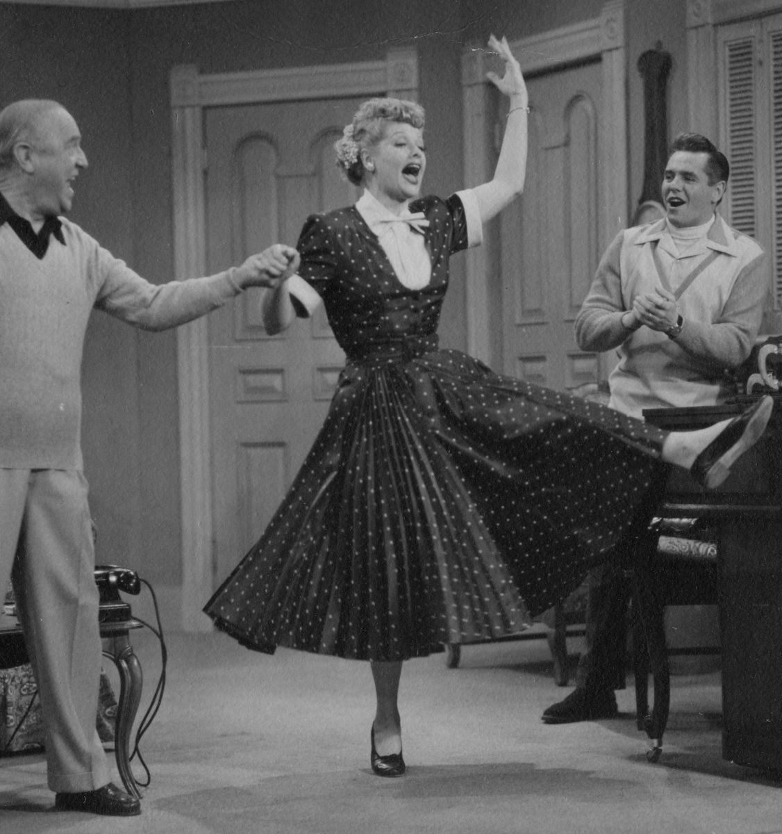 I Love Lucy Blue and White Polka Dot 